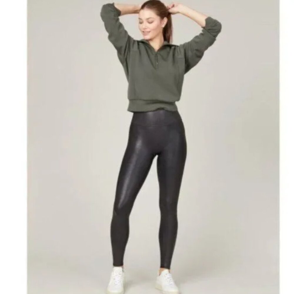 Spanx faux leather leggings size large